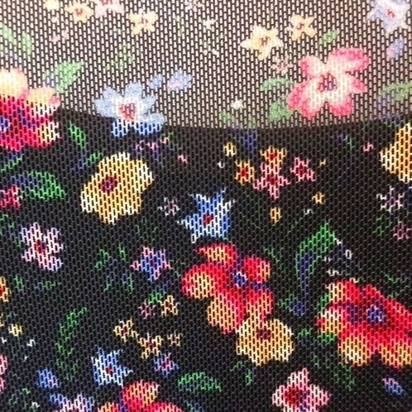 Live to be spoiled ditsy floral long-sleeve sheer mesh scoop neck maxi dress XL - Picture 7 of 14